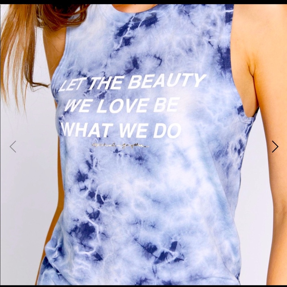 NWOT New Spiritual Gangster “ Let The Beauty We Love Be What We Do” Tank
